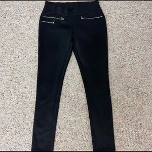 A. N. A. Black Multi Zipper Dress Pants